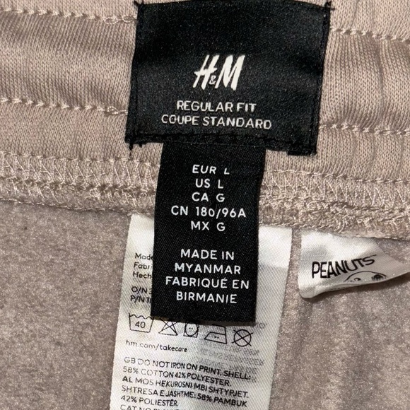 H & M Peanuts ©️ Sweatpants, sz L - Picture 6 of 6